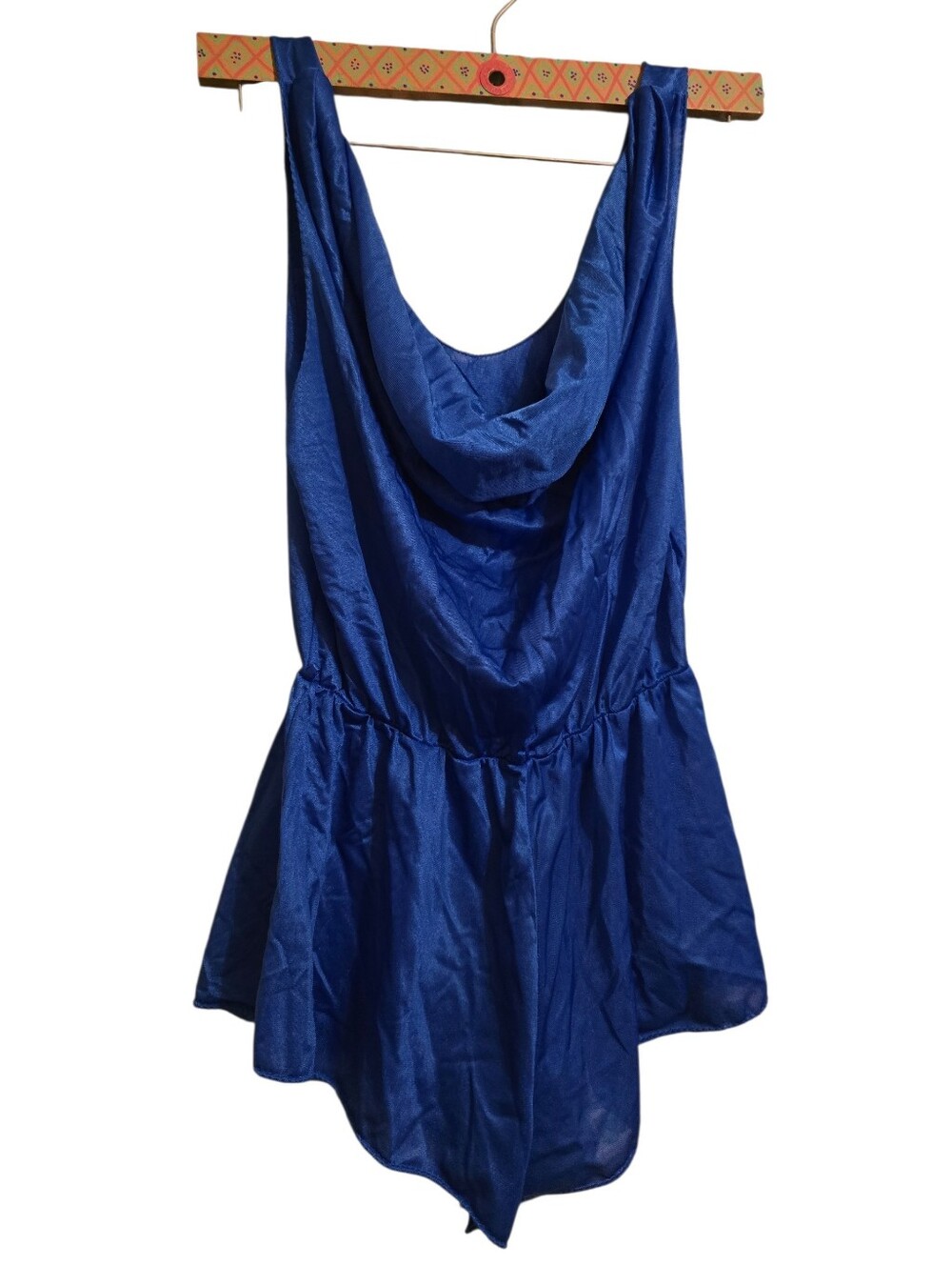 Vintage | Cobalt Blue Draped Romper